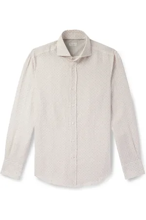 Brunello Cucinelli Slim-Fit Printed Linen Shirt
