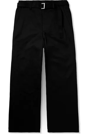 SACAI Straight-Leg Belted Cotton-Gabardine Trousers