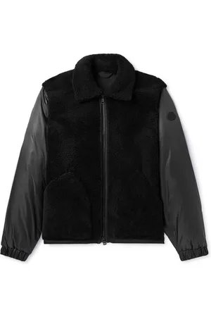 Moncler Suestado Logo-Appliquéd Shearling-Panelled Nylon Down Jacket
