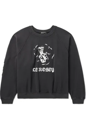 ENFANTS RICHES DEPRIMES Le Rosey Logo-Print Distressed Cotton-Jersey Sweatshirt