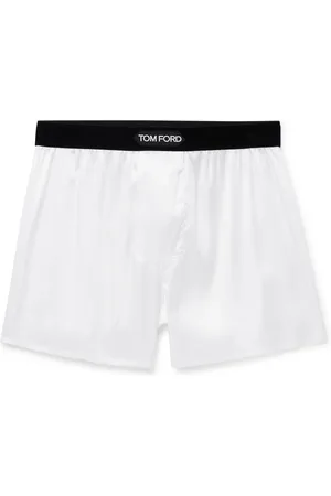 Tom Ford Velvet-Trimmed Stretch-Silk Satin Boxer Shorts