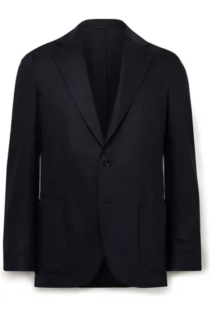 DE PETRILLO Unstructured Wool-Blend Twill Suit Jacket