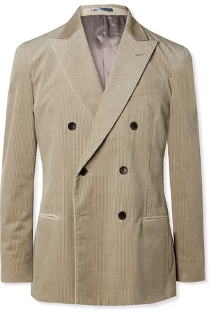 Mr P. Slim-Fit Double-Breasted Cotton and Cashmere-Blend Corduroy Tuxedo Jacket