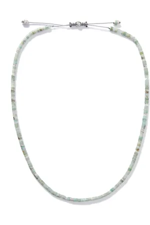 M. COHEN Tucson Sterling Silver, Chrysoprase and Cord Necklace