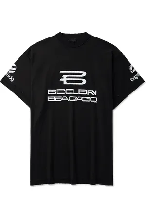 Balenciaga Inside Out Oversized Distressed Printed Cotton-Jersey T-Shirt