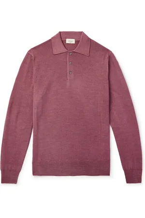 ALTEA Slim-Fit Garment-Dyed Virgin Wool Polo Shirt