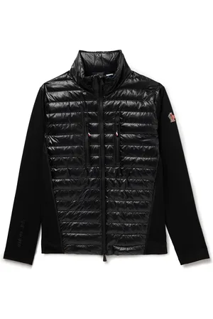 Moncler Panelled Jersey and Quilted Ripstop Down Jacket