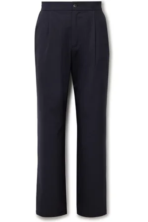 De Bonne Facture Easy Straight-Leg Pleated Wool Trousers