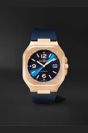Bell & Ross BR 05 Gold Automatic 40mm 18-Karat Rose Gold and Rubber Watch, Ref. No. BR05A-BLU-PG/SRB