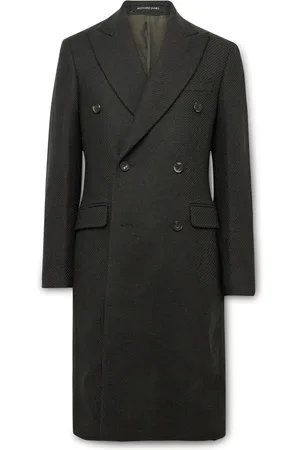 RICHARD JAMES Slim-Fit Double-Breasted Wool-Hopsack Coat
