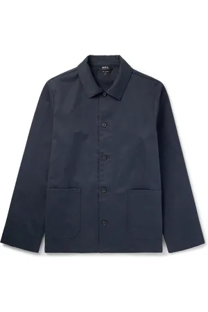 A.P.C. Kerlouan Logo-Embroidered Cotton-Twill Overshirt
