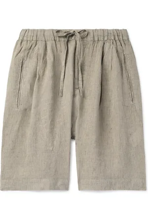 MASSIMO ALBA Kevin Straight-Leg Pleated Linen Drawstring Shorts
