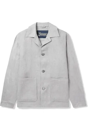 HERNO Camp-Collar Linen Overshirt
