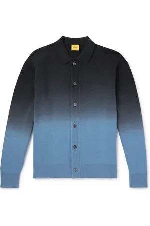 DIME Logo-Embroidered Ombré Cotton Cardigan