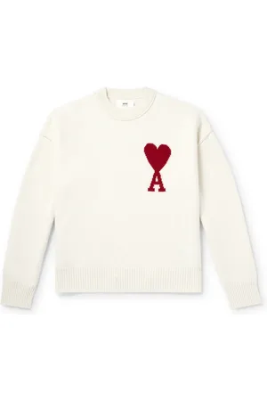 Ami Logo-Intarsia Virgin Wool Sweater