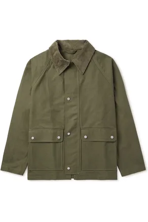 NN.07 Glenn Corduroy-Trimmed Waxed Organic Cotton Jacket