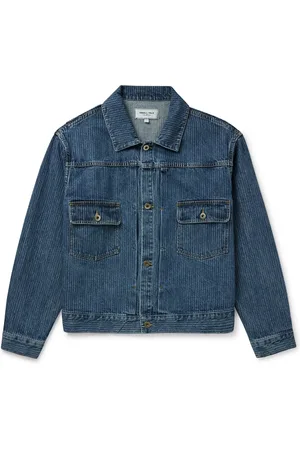 Small Talk Striped Denim-Jacquard Trucker Jacket