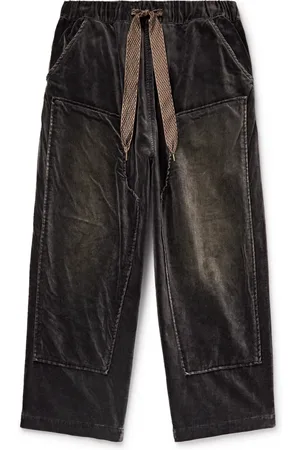 KAPITAL Casa Wide-Leg Cotton-Velvet Drawstring Trousers