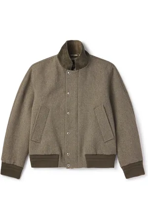 Loro Piana Floris Cotton Corduroy-Trimmed Wool Bomber Jacket