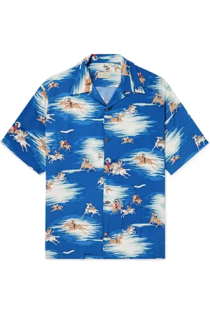 KAPITAL Convertible-Collar Printed Crepe Shirt