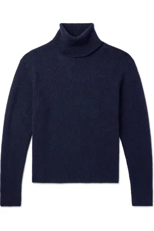 Tom Ford Ribbed Brushed Cashmere and Silk-Blend Rollneck Sweater