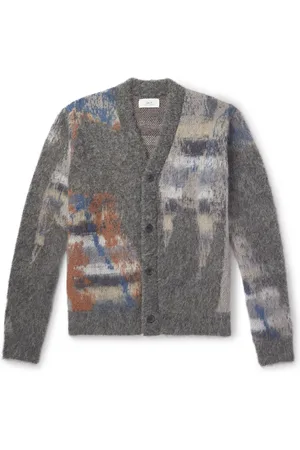 Mr P. Brushed Jacquard-Knit Cardigan