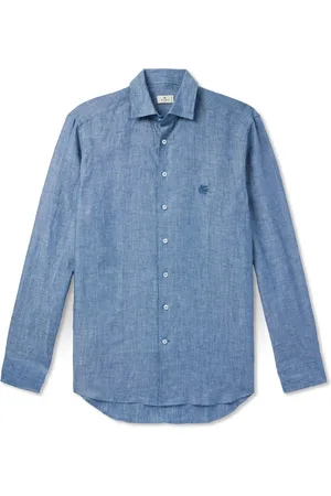 Etro Logo-Embroidered Linen Shirt