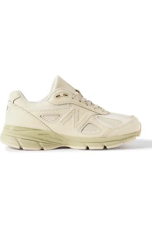 New Balance MiUS 990v4 Rubber and Mesh-Trimmed Full-Grain Leather Sneakers