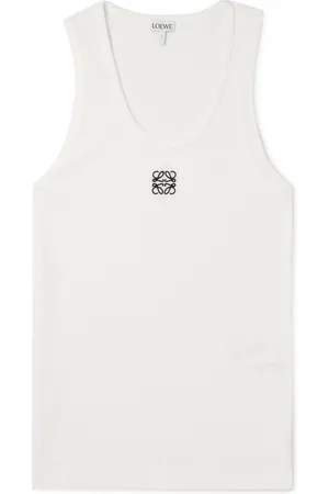 Loewe Logo-Embroidered Ribbed Stretch-Cotton Tank Top