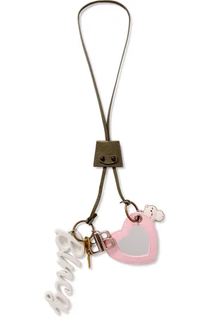 Balenciaga Le City 2 Embellished Textured-Leather, Silver- and Gold-Tone Key Fob