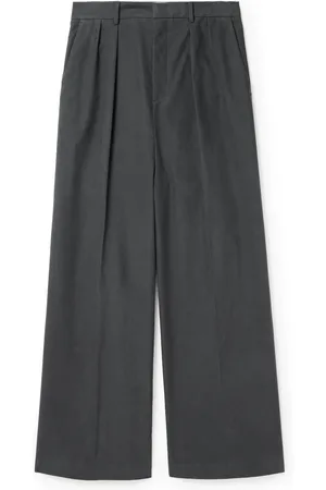 Loewe Straight-Leg Pleated Cotton-Blend Moleskin Trousers