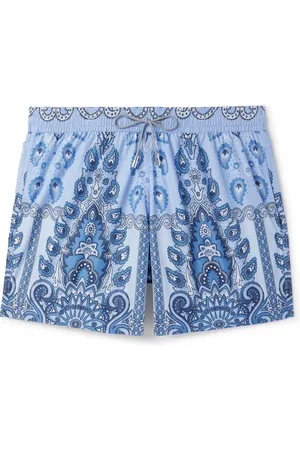 Etro Straight-Leg Mid-Length Paisley-Print Swim Shorts