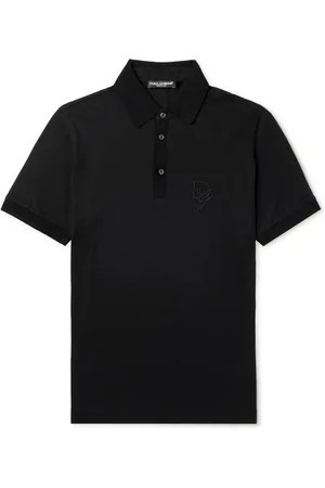 Dolce & Gabbana Logo-Embroidered Cotton-Piqué and Twill Polo Shirt