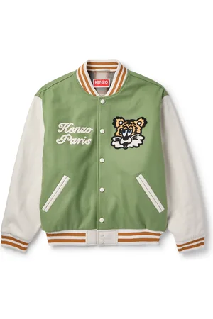 Kenzo Verdy Logo-Embroidered Leather-Trimmed Wool-Blend Felt Varsity Jacket