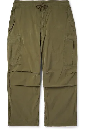 REMI RELIEF Wide-Leg Cotton-Blend Drawstring Cargo Trousers