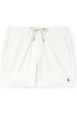 Ralph Lauren Prepster Straight-Leg Logo-Embroidered Cotton-Corduroy Drawstring Shorts