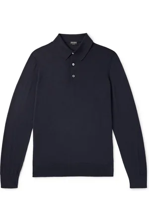 Ermenegildo Zegna Cashmere and Silk-Blend Piqué Polo Shirt