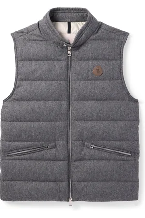 Moncler Gallienne Slim-Fit Logo-Appliquéd Quilted Flannel Down Gilet