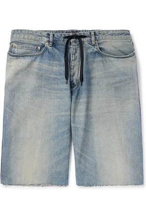 Balenciaga Distressed Denim Drawstring Shorts