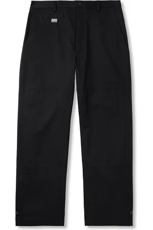 Dolce & Gabbana Straight-Leg Logo-Appliquéd Paneled Cotton-Blend Gabardine Trousers