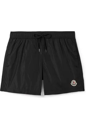 Moncler Straight-Leg Mid-Length Logo-Appliquéd Swim Shorts