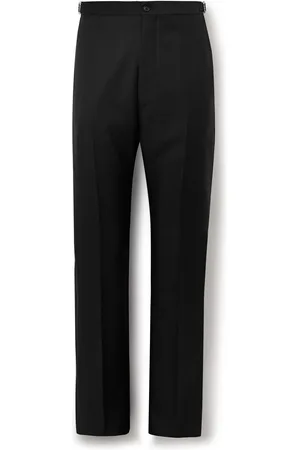 DE PETRILLO Slim-Fit Straight-Leg Grain de Poudre Wool Tuxedo Trousers