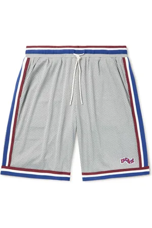 DIME League Straight-Leg Webbing-Trimmed Mesh Drawstring Shorts