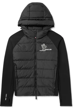 Moncler Logo-Print Quilted Shell and Stretch-Jersey Hooded Down Jacket
