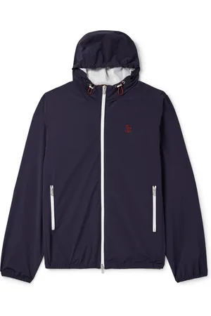 Brunello Cucinelli Logo-Embroidered Tech-Shell Hooded Jacket