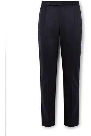 DE PETRILLO Slim-Fit Pleated Wool-Blend Suit Trousers