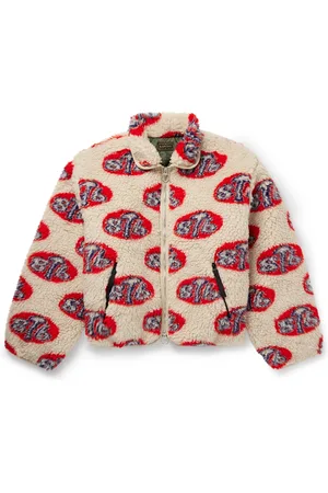 KAPITAL Drizzler Cropped Printed Fleece Jacket