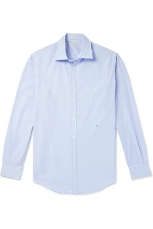 MASSIMO ALBA Genova Cutaway-Collar Checked Cotton-Poplin Shirt