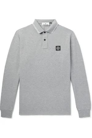 Stone Island Logo-Appliquéd Stretch-Cotton Piqué Polo Shirt