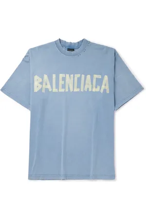 Balenciaga Oversized Distressed Logo-Print Cotton-Jersey T-Shirt